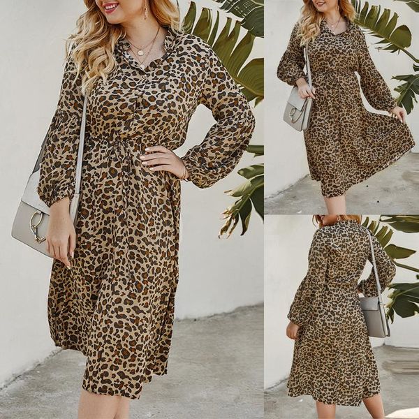 women leopard print v-neck empire winter dress long sleeve girdling knee-length casual fashion lady 4 color ruched dresses, Black;gray
women leopard print v-neck empire winter dress long sleeve girdling knee-length casual fashion lady 4 color ruched dresses, Black;gray