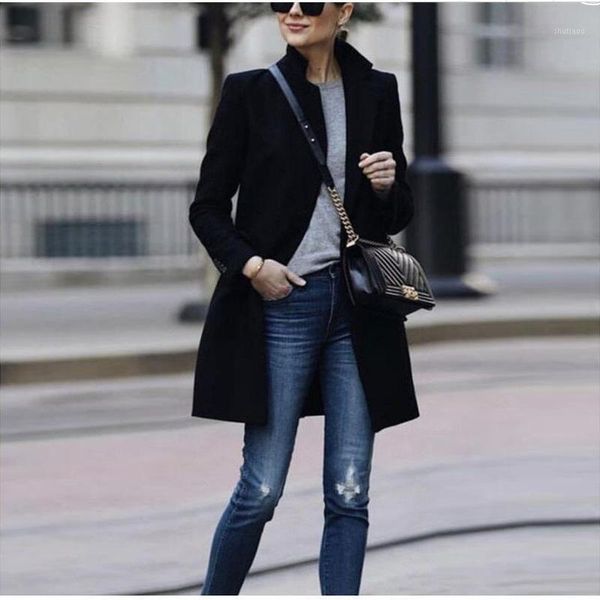 women's wool & blends 2021 autumn and winter jackets light mature temperament fashion lapel solid color warm coat clothing wp07, Black
women's wool & blends 2021 autumn and winter jackets light mature temperament fashion lapel solid color warm coat clothing wp07, Black