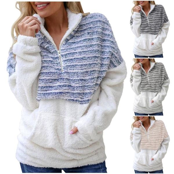 women's hoodies & sweatshirts zipper plush sweater coat women fashion winter ladies v-neck solid color long-sleeved patchwork warm all-, Black
women's hoodies & sweatshirts zipper plush sweater coat women fashion winter ladies v-neck solid color long-sleeved patchwork warm all-, Black