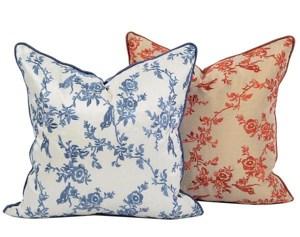 cushion/decorative pillow vintage pastoral blue red flower bird decorative throw pillow/almofadas case 45 50,european modern cushion cover h
cushion/decorative pillow vintage pastoral blue red flower bird decorative throw pillow/almofadas case 45 50,european modern cushion cover h