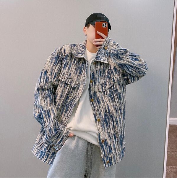 men's jackets fall 2021 country tide blast street handsome blue and white damage loose denim jacket male, Black;brown
men's jackets fall 2021 country tide blast street handsome blue and white damage loose denim jacket male, Black;brown