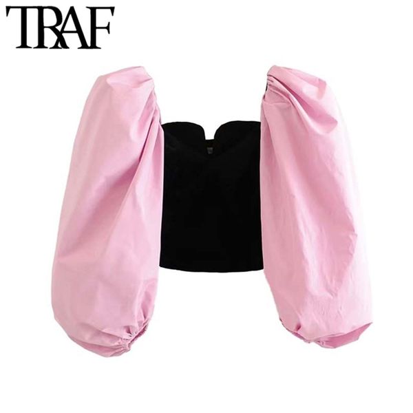 women vintage stylish patchwork velvet cropped blouses fashion v neck puff sleeve female shirts chic blusas mujer 210507, White
women vintage stylish patchwork velvet cropped blouses fashion v neck puff sleeve female shirts chic blusas mujer 210507, White