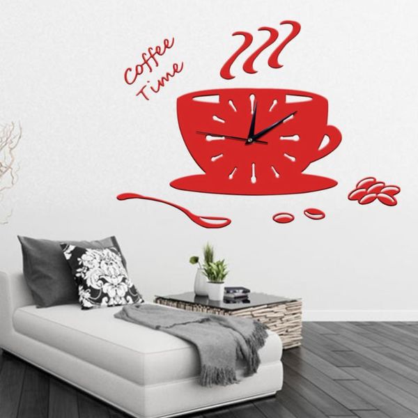 wall clocks 3d diy acrylic clock modern kitchen home decor coffee time cup shape sticker hollow numeral (red)
wall clocks 3d diy acrylic clock modern kitchen home decor coffee time cup shape sticker hollow numeral (red)