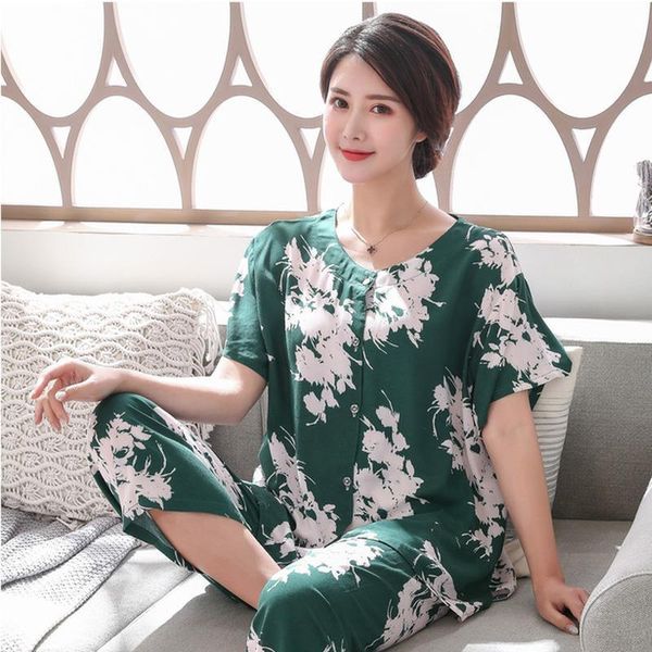 women sleepwear summer cotton pajamas set thin 2 pieces floral loose casual homewear female pyjamas plus size 3xl, Black;red
women sleepwear summer cotton pajamas set thin 2 pieces floral loose casual homewear female pyjamas plus size 3xl, Black;red