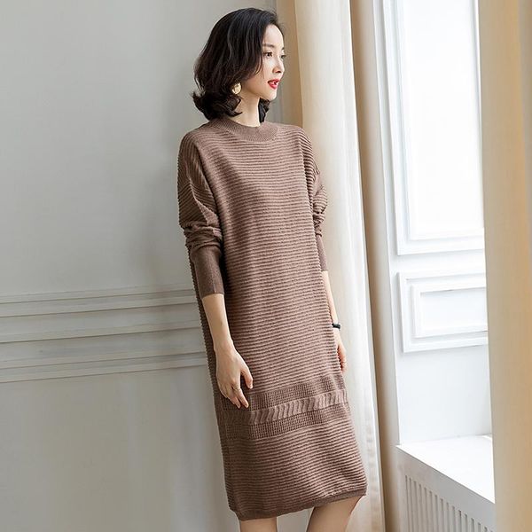 2021 women autumn long sweater dress elegant female wook knit pullovers casual dresses, Black;gray
2021 women autumn long sweater dress elegant female wook knit pullovers casual dresses, Black;gray