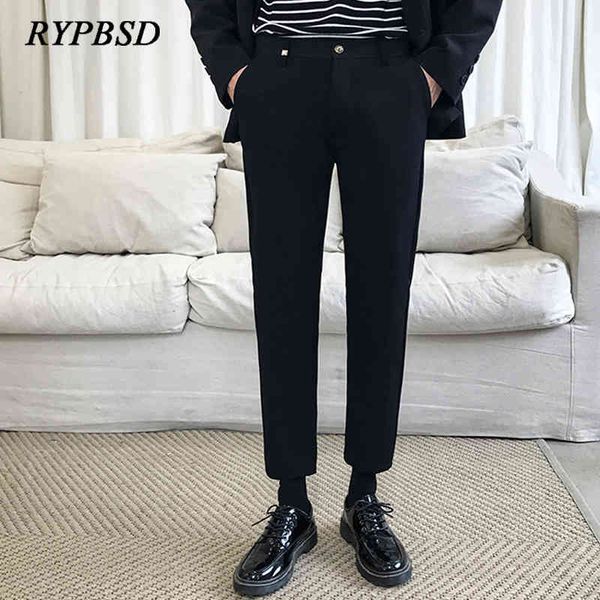 men's suits & blazers men formal dress pants spring korean handsome ankle length slim suit navy blue business casual trousers nxm3, White;black
men's suits & blazers men formal dress pants spring korean handsome ankle length slim suit navy blue business casual trousers nxm3, White;black