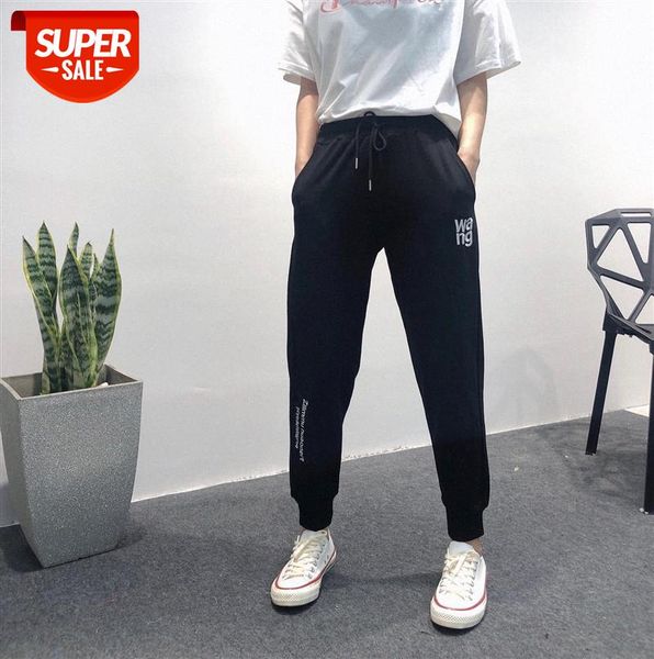 110206 letter embroidered sweatpants women's thin loose high waist elastic drawstring casual harem pants feet #w78i, Black;gray
110206 letter embroidered sweatpants women's thin loose high waist elastic drawstring casual harem pants feet #w78i, Black;gray