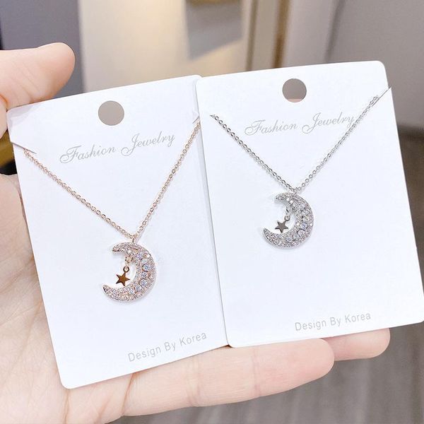 chains korean all-match fashion mori necklace micro diamond clavicle chain female xingx moon birthday gift, Silver
chains korean all-match fashion mori necklace micro diamond clavicle chain female xingx moon birthday gift, Silver