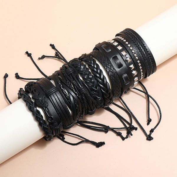 tennis 12 pcs black genuine leather men's bracelets set vintage punk lace up adjustable wrap bracelets&bangles on hand jewelry, Golden;silver
tennis 12 pcs black genuine leather men's bracelets set vintage punk lace up adjustable wrap bracelets&bangles on hand jewelry, Golden;silver