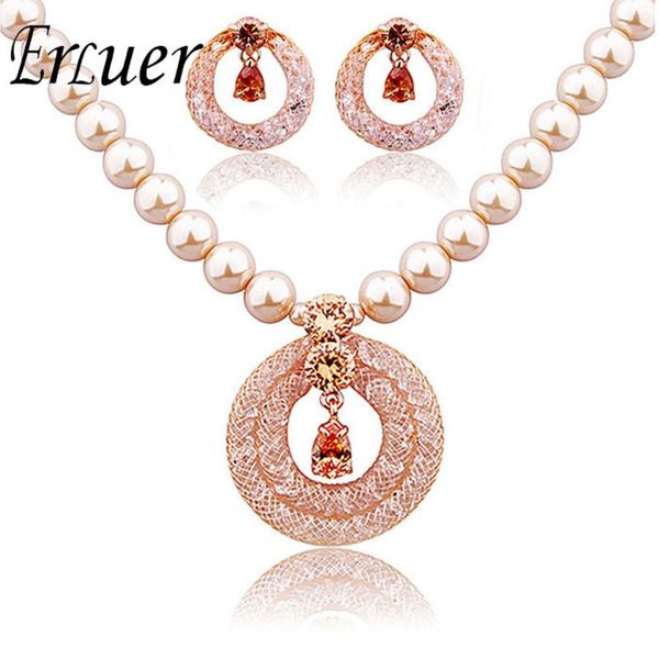earrings & necklace imitate pearl jewelry sets gioielli women fashion austrian crystal champagne gold earring bridal wedding accessories, Silver
earrings & necklace imitate pearl jewelry sets gioielli women fashion austrian crystal champagne gold earring bridal wedding accessories, Silver
