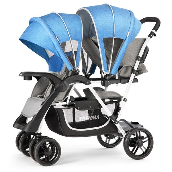 strollers# twin baby stroller front and rear seats can sit lie lightly foldable double with pedals
strollers# twin baby stroller front and rear seats can sit lie lightly foldable double with pedals