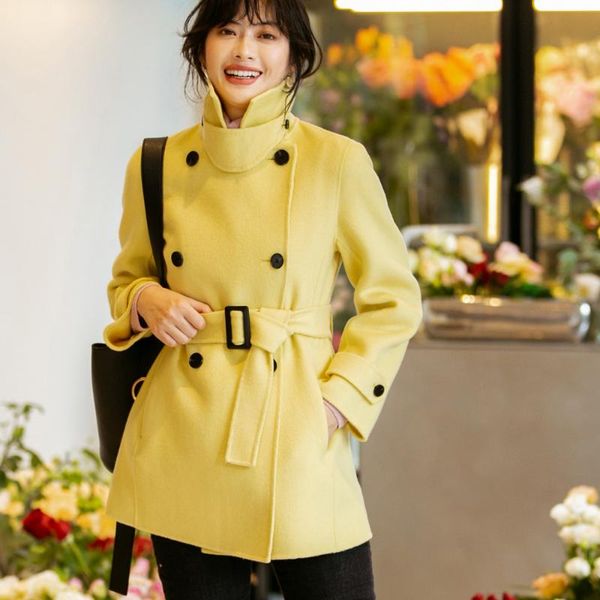 women's wool & blends u-swear autumn winter coats female elegant white overcoat korean style women long double-breasted cashmere coat, Black
women's wool & blends u-swear autumn winter coats female elegant white overcoat korean style women long double-breasted cashmere coat, Black