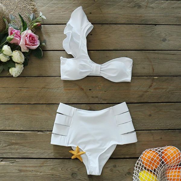 white bikinis women high waist swimsuit shoulder ruffle push up set bathing suit beach wear summer biquini female one-piece suits
white bikinis women high waist swimsuit shoulder ruffle push up set bathing suit beach wear summer biquini female one-piece suits