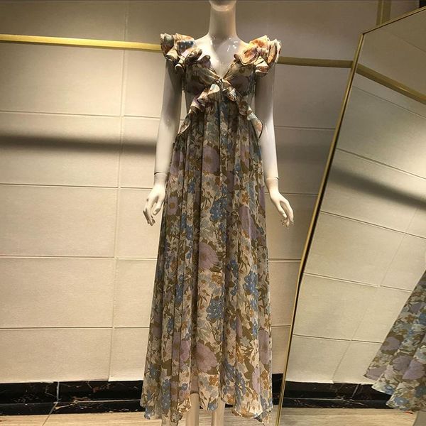 casual dresses women ruffles vintage dress maxi floral print backless holiday beach long summer, Black;gray
casual dresses women ruffles vintage dress maxi floral print backless holiday beach long summer, Black;gray