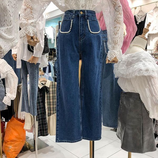 korean spring autumn jens all womens jeans match high waist loose wide leg pants beading dark blue denim long female
korean spring autumn jens all womens jeans match high waist loose wide leg pants beading dark blue denim long female