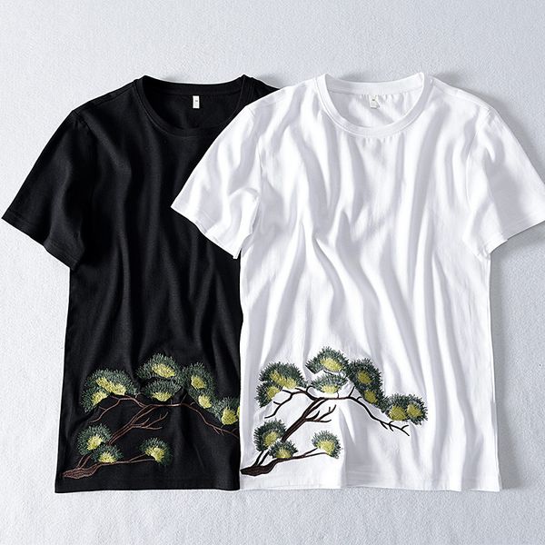 t shirt 2021 hemp chinese style summer men's short sleeve linen loose welcome embroidery cotton, White;black
t shirt 2021 hemp chinese style summer men's short sleeve linen loose welcome embroidery cotton, White;black