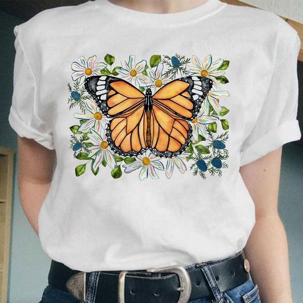 women's t-shirt women butterfly flower printing 90s short sleeve graphic fashion female clothes cartoon lady tees tshirt print, White
women's t-shirt women butterfly flower printing 90s short sleeve graphic fashion female clothes cartoon lady tees tshirt print, White