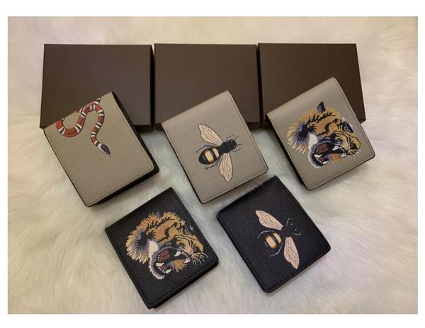 2021 fashion designer men animal short wallet leather black snake tiger bee wallets women long style purse card holders with gift box, Red;black
2021 fashion designer men animal short wallet leather black snake tiger bee wallets women long style purse card holders with gift box, Red;black