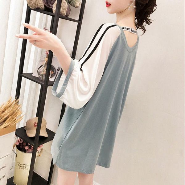 women's t-shirt korean-style loose 2021 summer large size dress, White
women's t-shirt korean-style loose 2021 summer large size dress, White