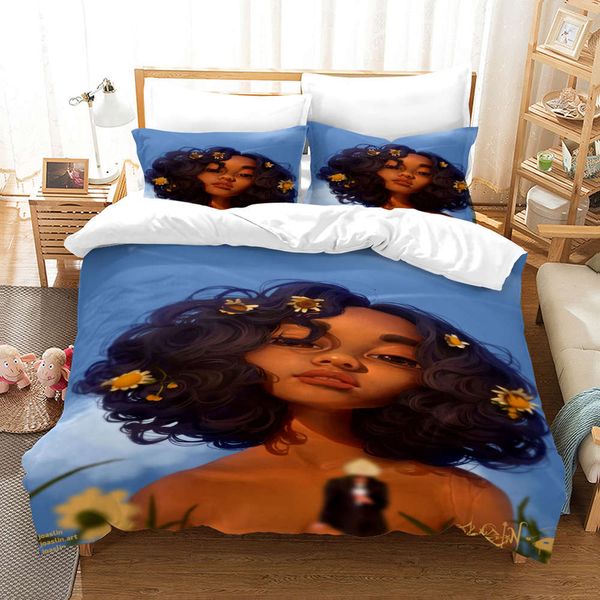 3d digital bedding 4-piece set girl quilt 3-piece