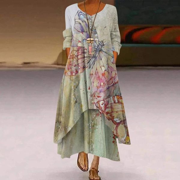 casual dresses elegant retro floral print long dress women ladies autumn sleeve party loose vestidos, Black;gray
casual dresses elegant retro floral print long dress women ladies autumn sleeve party loose vestidos, Black;gray