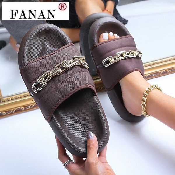 ladies slippers 2021 summer slides fashion black metal chain decorated round toe women female beach shoes
ladies slippers 2021 summer slides fashion black metal chain decorated round toe women female beach shoes