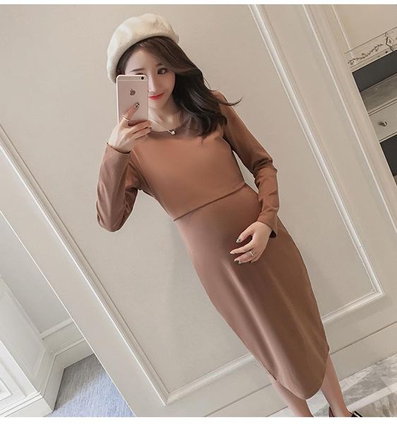 maternity dresses dress spring and autumn comfortable long-sleeve cotton nursing, White
maternity dresses dress spring and autumn comfortable long-sleeve cotton nursing, White