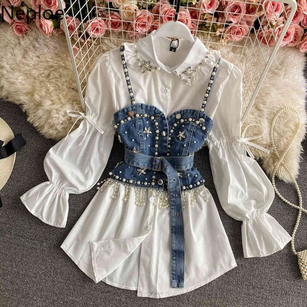 neploe ropa de mujer spring korean mid-length beading vest denim camisole puff sleeve shirt two-piece women's clothing 210422, White
neploe ropa de mujer spring korean mid-length beading vest denim camisole puff sleeve shirt two-piece women's clothing 210422, White