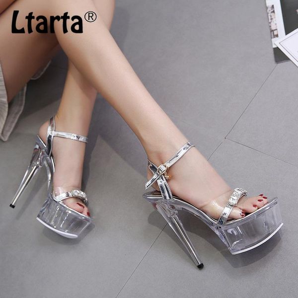 models super high heels 15cm platform sandals transparent crystal shoes wedding evening high-heel lfd, Black
models super high heels 15cm platform sandals transparent crystal shoes wedding evening high-heel lfd, Black