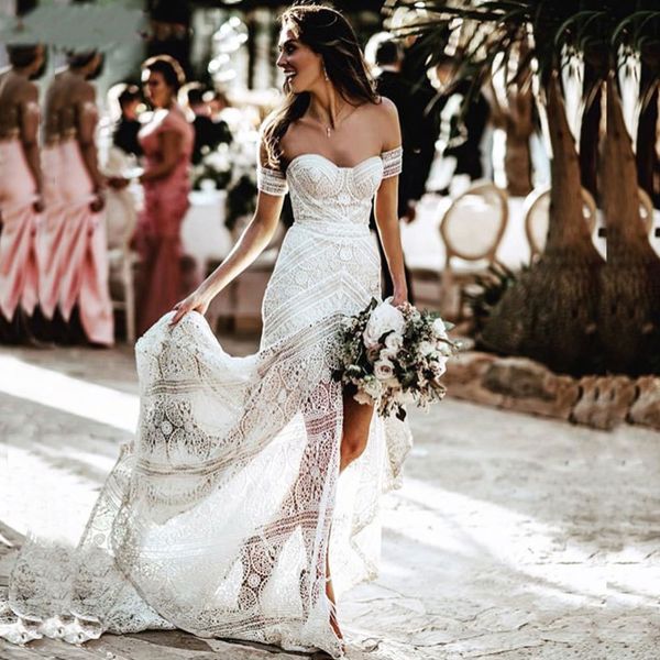 rustic full crochet lace mermaid wedding dresses long bridal gowns split front 2022 summer country boho beach sweetheart bride dress custom, White
rustic full crochet lace mermaid wedding dresses long bridal gowns split front 2022 summer country boho beach sweetheart bride dress custom, White