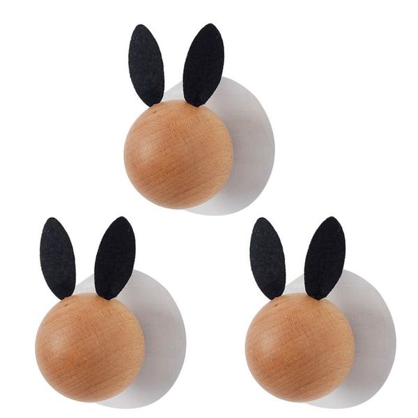 hooks & rails 3 pcs cute round wooden wall hanging hook with double ears self-adhesive decor creative door hangers
hooks & rails 3 pcs cute round wooden wall hanging hook with double ears self-adhesive decor creative door hangers