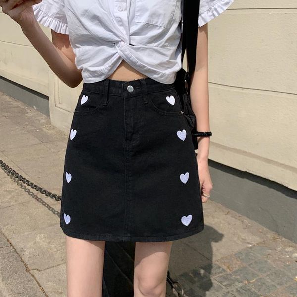 skirts love embroidery sweet denim skirt female korean cute ins high waist loose a-line summer fashion bag hip mini, Black
skirts love embroidery sweet denim skirt female korean cute ins high waist loose a-line summer fashion bag hip mini, Black
