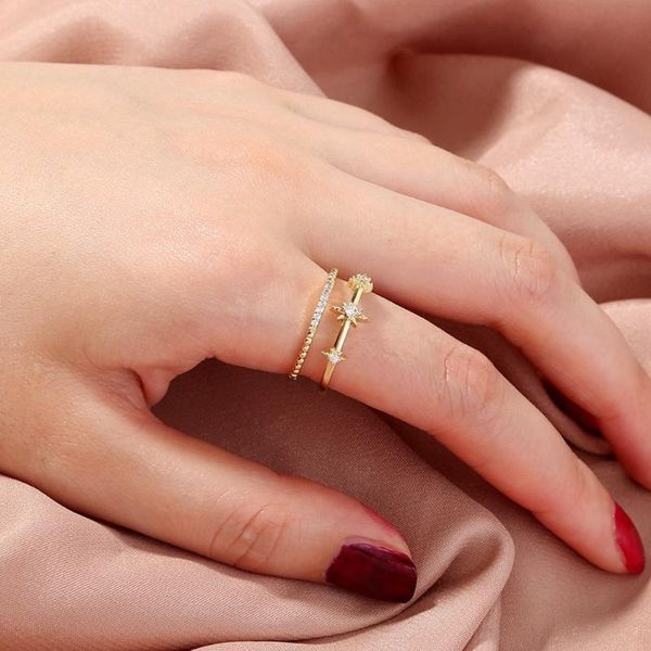 wedding rings jewelry double gold opening star zircon ring light luxury fashion temperament, Slivery;golden
wedding rings jewelry double gold opening star zircon ring light luxury fashion temperament, Slivery;golden