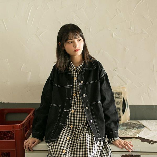 women's jackets 2021 denim women coat black autumn jeans single breasted coats female feminine clothing j183, Black;brown
women's jackets 2021 denim women coat black autumn jeans single breasted coats female feminine clothing j183, Black;brown