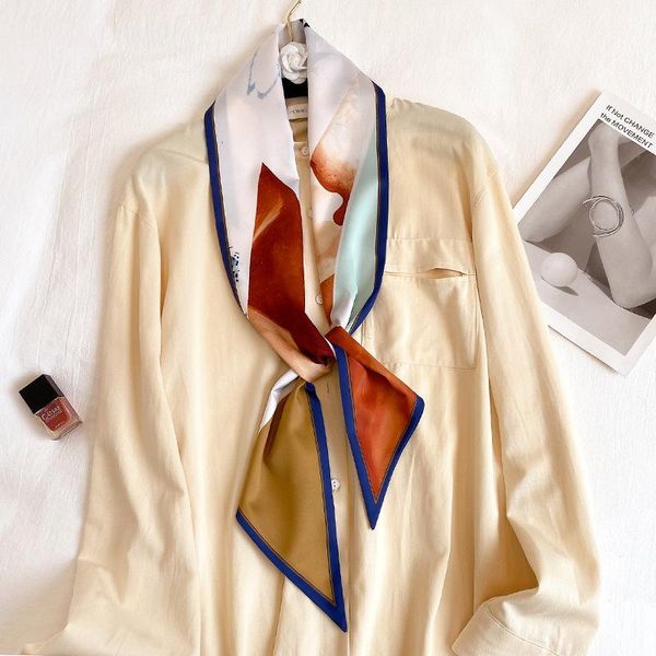scarves 2021 women hijab winter spring and autumn korean decoration thin narrow long silk for women's navigation, Blue;gray
scarves 2021 women hijab winter spring and autumn korean decoration thin narrow long silk for women's navigation, Blue;gray