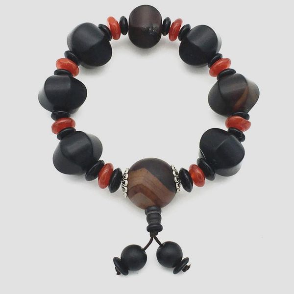 beaded, strands fashionable joker irregular 15mm natural black and red noxy stone bead bracelet 2pcs 001 bungee cord men 
beaded, strands fashionable joker irregular 15mm natural black and red noxy stone bead bracelet 2pcs 001 bungee cord men