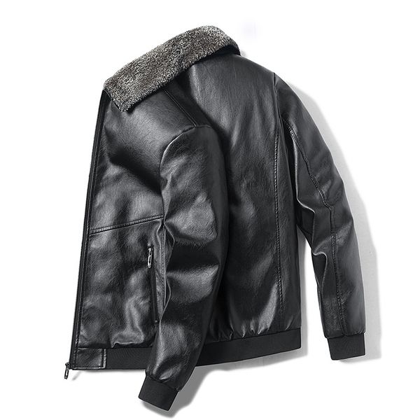 winter warm mens leather jacketss thick leather casual jackets mens coats faux fur collar men pu windproof jackets outerwear 5, Black
winter warm mens leather jacketss thick leather casual jackets mens coats faux fur collar men pu windproof jackets outerwear 5, Black