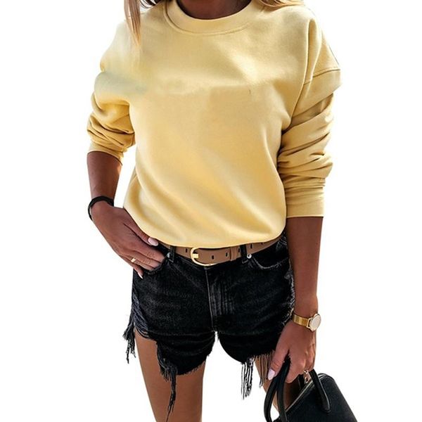 ladies simple long sleeve sweatershirt women elegant o-neck pullover woman casual solid color hoodies for female women's & sweatshirts, Black
ladies simple long sleeve sweatershirt women elegant o-neck pullover woman casual solid color hoodies for female women's & sweatshirts, Black