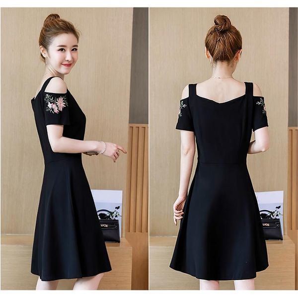 casual dresses women's fashion dress strapless shoulder a-line skirt black, Black;gray
casual dresses women's fashion dress strapless shoulder a-line skirt black, Black;gray