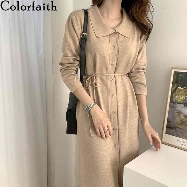 colorfaith new autumn winter women dresses turn-down collar lace up buttons solid knitting elegant lady long dresses dr7752 210413, Black;gray
colorfaith new autumn winter women dresses turn-down collar lace up buttons solid knitting elegant lady long dresses dr7752 210413, Black;gray