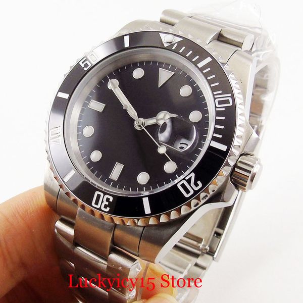 bliger sterile 40mm black wizard's tablet self winding gentlemen's watch sapphire glass date window ceramic bezel mental tape, Slivery;brown
bliger sterile 40mm black wizard's tablet self winding gentlemen's watch sapphire glass date window ceramic bezel mental tape, Slivery;brown