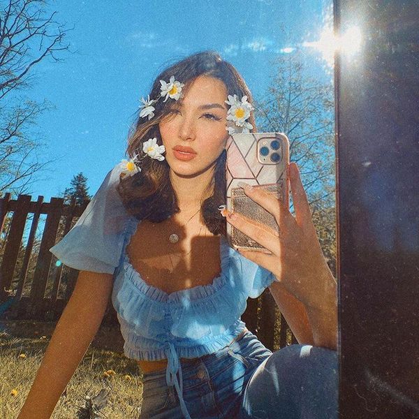 women lace-up crimp crop short sleeve boat neck pullover summer vintage slim clothes shoulder strap with wooden ears women's t-shirt, White
women lace-up crimp crop short sleeve boat neck pullover summer vintage slim clothes shoulder strap with wooden ears women's t-shirt, White