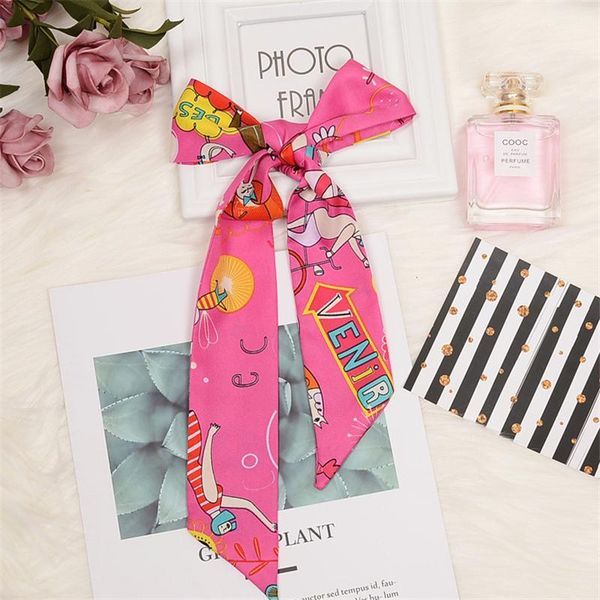 scarves style long silk scarf headband tied hair female cartoon print fashion bag handle small ribbon women's narrow bs52, Blue;gray
scarves style long silk scarf headband tied hair female cartoon print fashion bag handle small ribbon women's narrow bs52, Blue;gray