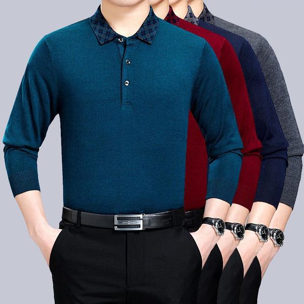 spring middle-aged and old men's long sleeve thin t-shirt lapel dad woolen sweater t-shirts, White;black
spring middle-aged and old men's long sleeve thin t-shirt lapel dad woolen sweater t-shirts, White;black