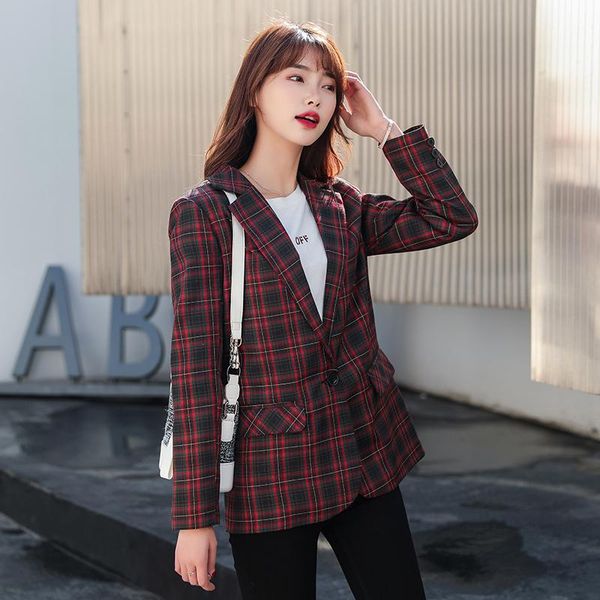 women's suits & blazers spring and autumn women blazer jacket casual work suit coat office lady fashion pockets slim plaid female, White;black
women's suits & blazers spring and autumn women blazer jacket casual work suit coat office lady fashion pockets slim plaid female, White;black