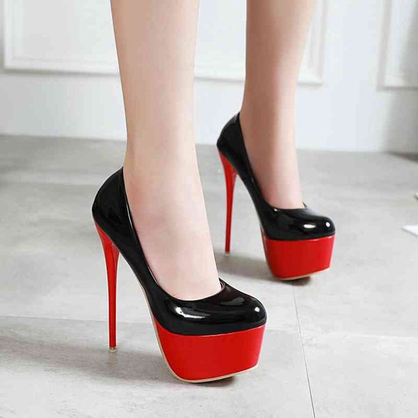 super red thick bottom stiletto women pumps patent leather 16 cm high heel female t-stage shoes autumn heels big size 41 42 y0406, Black
super red thick bottom stiletto women pumps patent leather 16 cm high heel female t-stage shoes autumn heels big size 41 42 y0406, Black