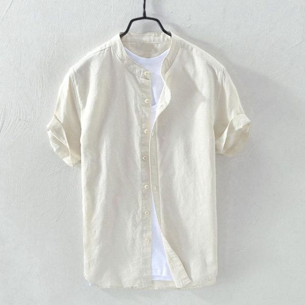 men's casual shirts mens blouse fashion summer camisas baggy cotton linen solid short sleeve button retro men, White;black
men's casual shirts mens blouse fashion summer camisas baggy cotton linen solid short sleeve button retro men, White;black
