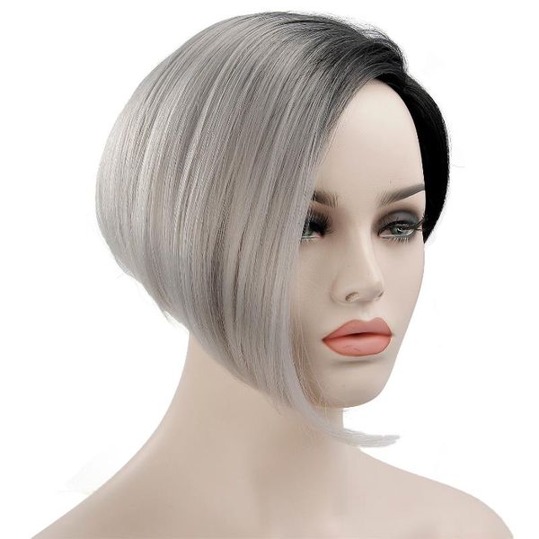 synthetic wigs grey short black for women hair female heat resistant fiber color ombre wig cosplay
synthetic wigs grey short black for women hair female heat resistant fiber color ombre wig cosplay