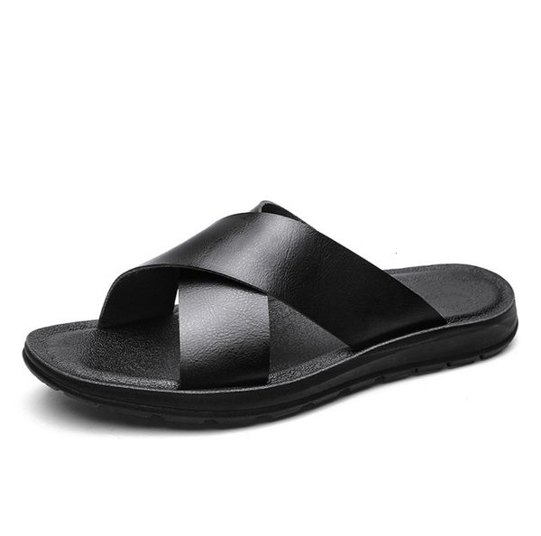 slippers summer couples men fashion trend leather flip flops home non-slip beach shoes sewing cool student clip outside slides es2, Black
slippers summer couples men fashion trend leather flip flops home non-slip beach shoes sewing cool student clip outside slides es2, Black