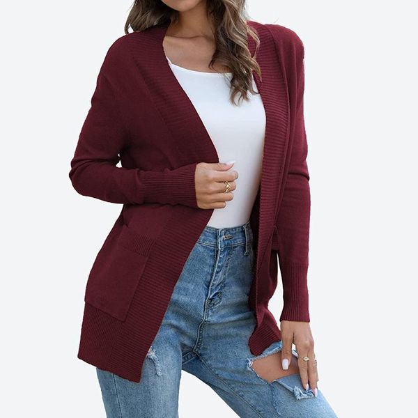 women's knits & tees solid color slim knitting cardigans with pockets casual lightweight open front sweaters oversize coat, White
women's knits & tees solid color slim knitting cardigans with pockets casual lightweight open front sweaters oversize coat, White